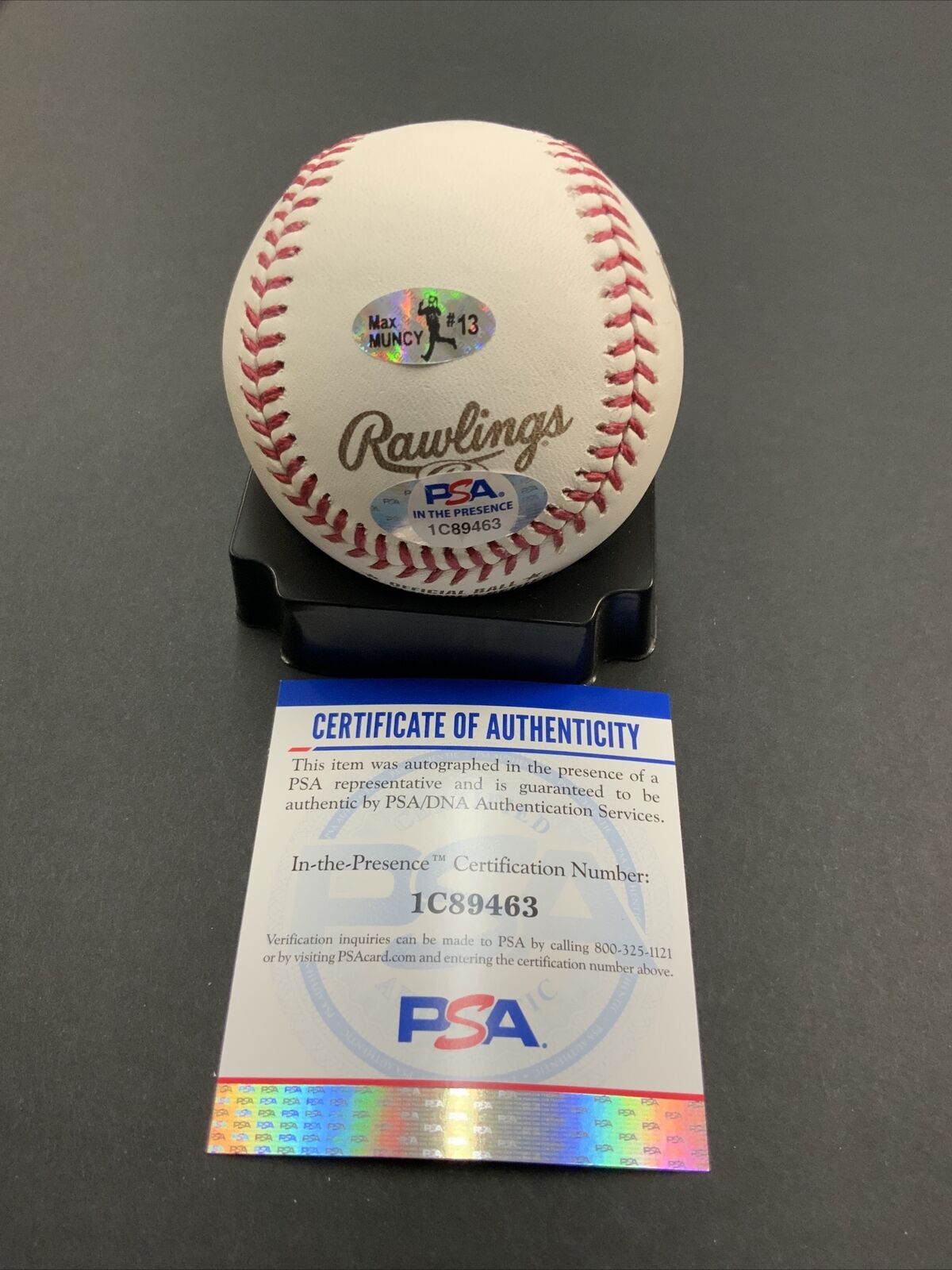 MAX MUNCY DODGERS SIGNED 2020 GOLD WORLD SERIES BASEBALL PSA WITNESS COA