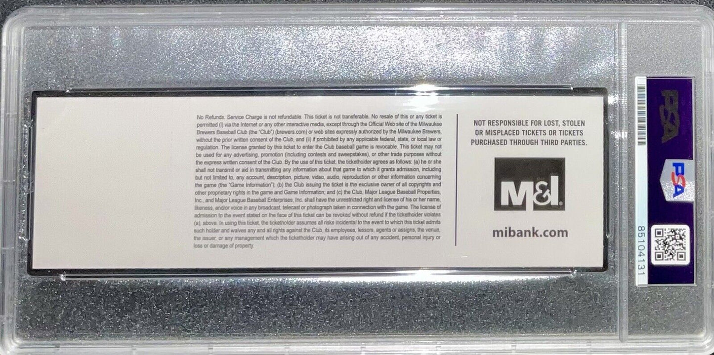 JD MARTINEZ SIGNED MLB DEBUT & 1ST HIT FULL TICKET PSA GEM MT 10 AUTO 85104131