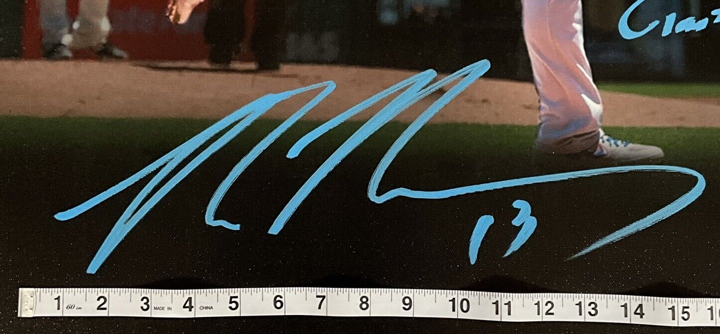 MAX MUNCY DODGERS SIGNED 22X31 CANVAS EDIT  VS GIANTS "GIANT KILLER" PSA 2C51267