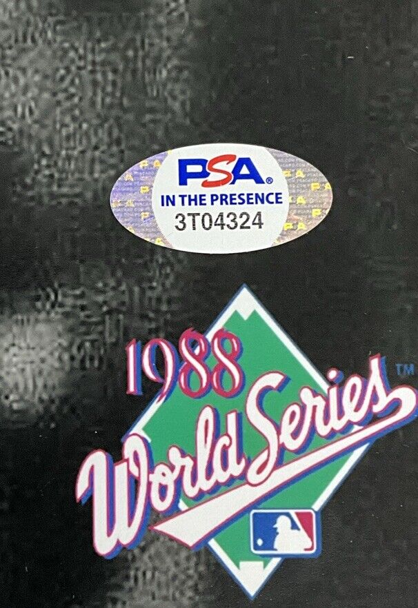 KIRK GIBSON DODGERS SIGNED 11X14 PHOTO EDIT W/ SCULLY "88WS GM 1 WALKOFF HR" PSA