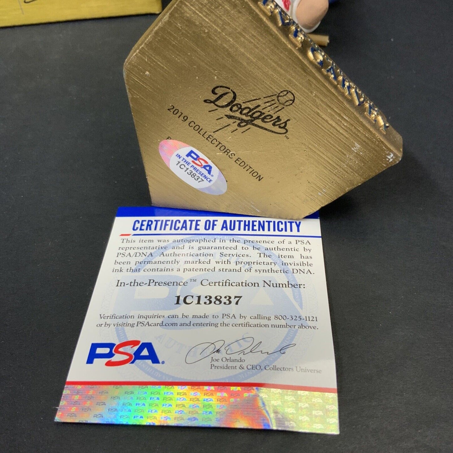 STEVE GARVEY DODGERS SIGNED 2019 SGA BOBBLEHEAD "74 NL MVP" INSCRIPT PSA 1C13837