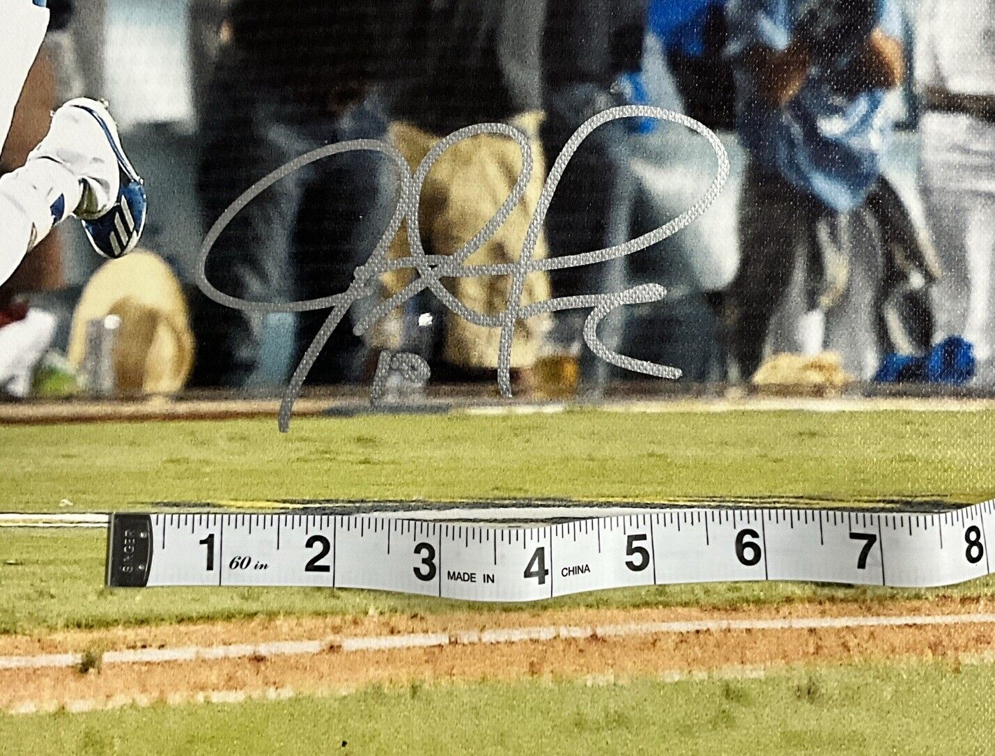 JUSTIN TURNER DODGERS SIGNED 18X22 2017 NLCS WALKOFF HOME RUN CANVAS BAS WK50225