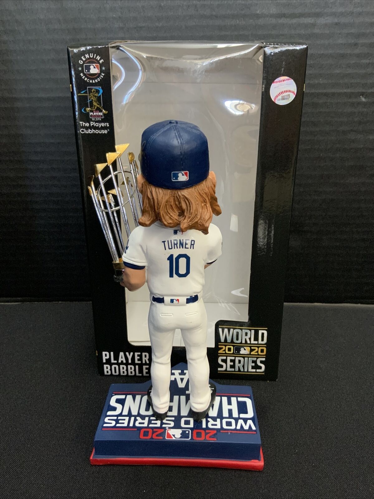 JUSTIN TURNER DODGERS SIGNED FOCO 2020 WS CHAMPIONSHIP BOBBLEHEAD PSA 9A70524