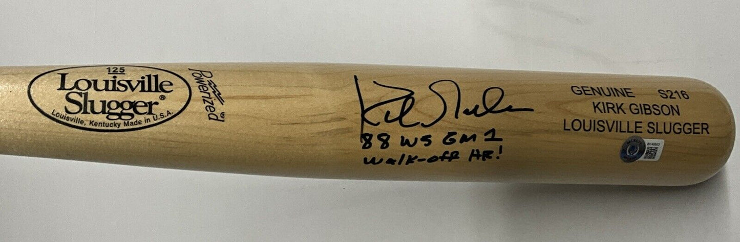 KIRK GIBSON DODGERS SIGNED LOUISVILLE SLUGGER BAT "88 WS WALK OFF HR BAS W140603