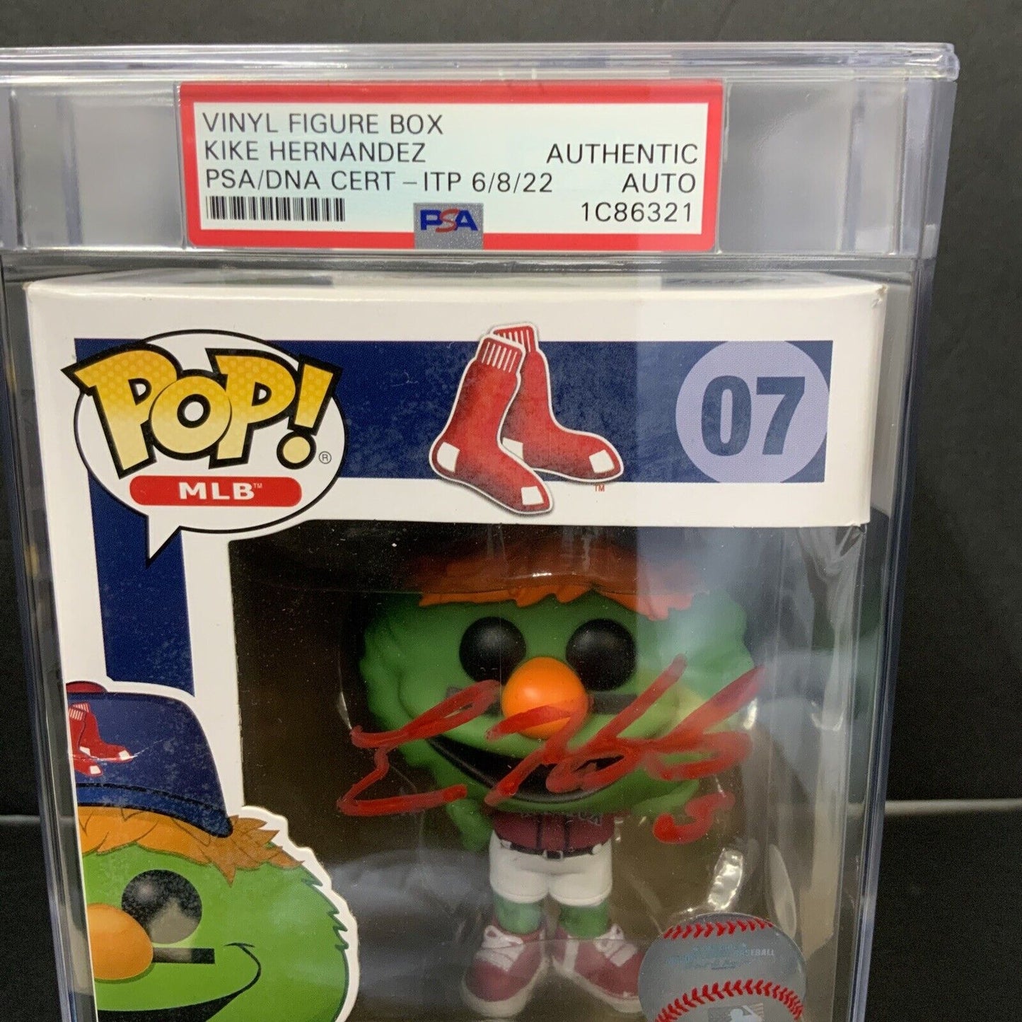 KIKE HERNANDEZ SIGNED WALLY THE GREEN MONSTER FUNKO POP 07 PSA SLABBED 1C86321
