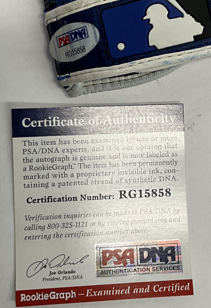 EDWIN RIOS DODGERS 2020 WS CHAMP SIGNED GAME USED BATTING GLOVES PSA RG15857/58