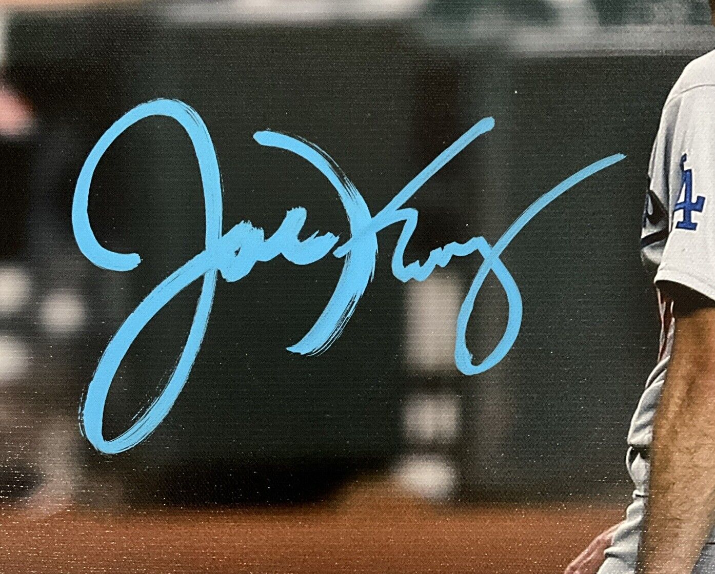 JOE KELLY SIGNED DODGERS 20X24 POUTY FACE CANVAS "NICE SWING BITCH" PSA 2C74703