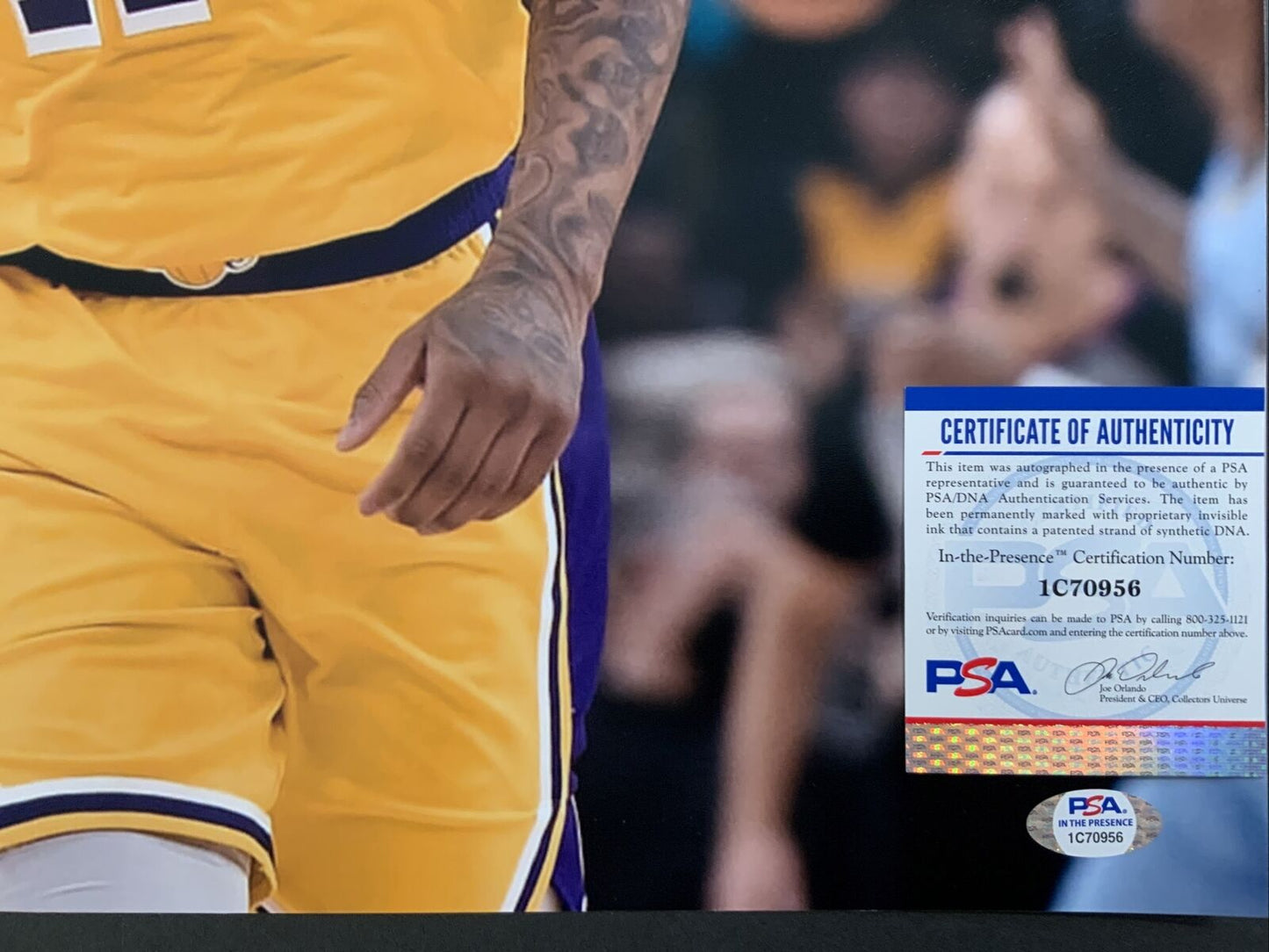 MALIK MONK LAKERS SIGNED 16X20 PHOTO PSA WITNESS AUTHENTICATED