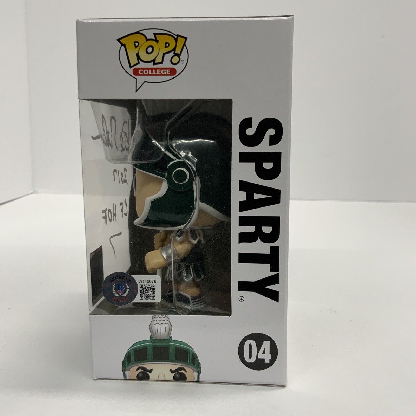 KIRK GIBSON SIGNED SPARTY MICHIGAN STATE 04 FUNKO POP "2017 CF HOF" BAS W140678