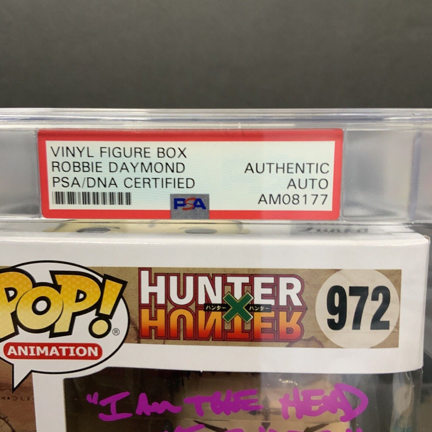 ROBBIE DAYMOND SIGNED CHROLLO HUNTER FUNKO POP 972 PSA SLABBED AM08177