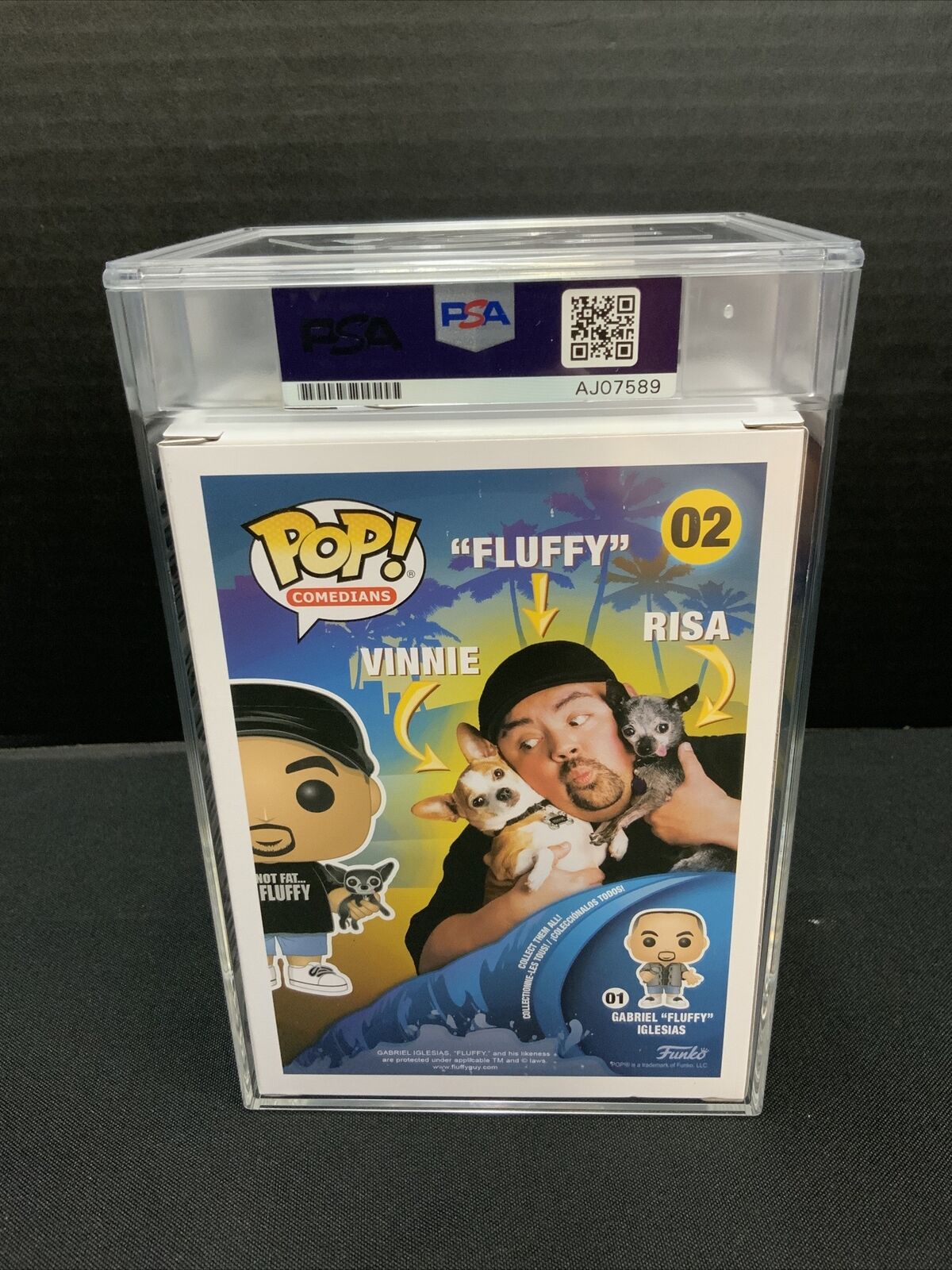 GABRIEL IGLESIAS SIGNED "FLUFFY" FUNKO POP #02 PSA SLABBED AJ07589