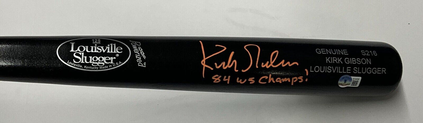 KIRK GIBSON TIGERS SIGNED LOUISVILLE SLUGGER MODEL BAT 84 WS CHAMPS" BAS W140596