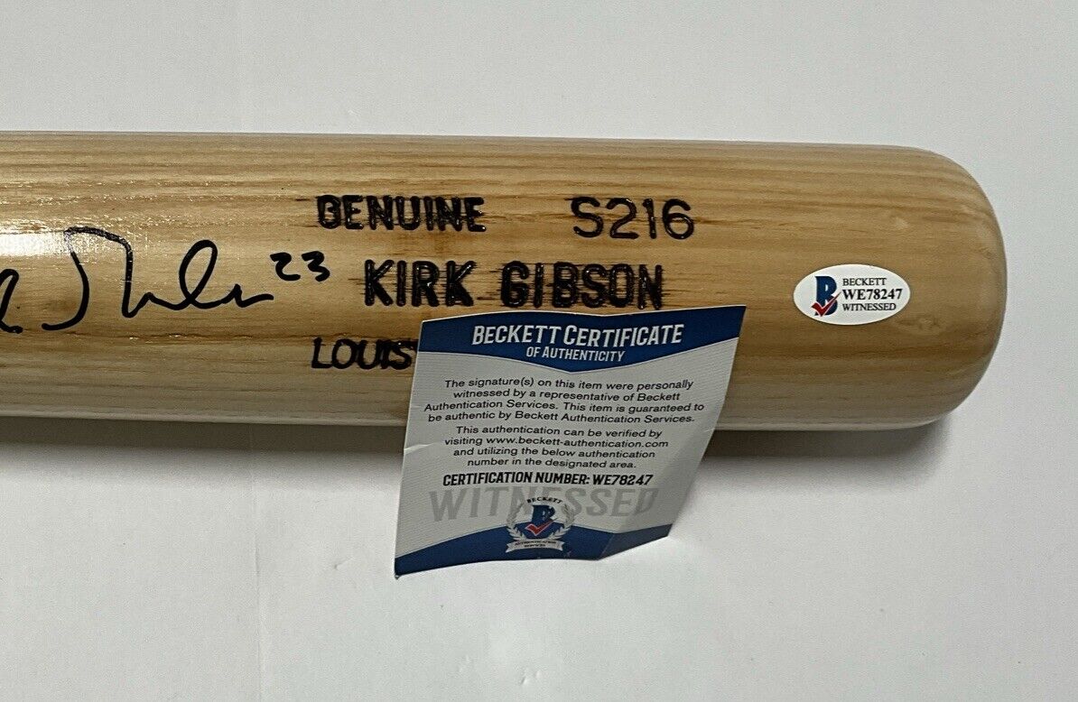 KIRK GIBSON DODGERS TIGERS SIGNED LOUISVILLE SLUGGER GAME MODEL BAT BAS WE78247
