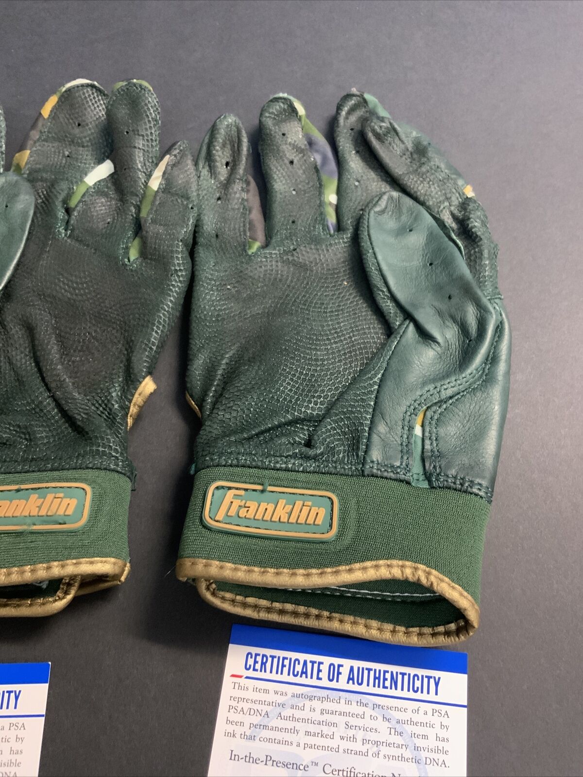 CHRIS TAYLOR DODGERS SIGNED GAME USED ARMED FORCES DAY BATTING GLOVES PSA COA