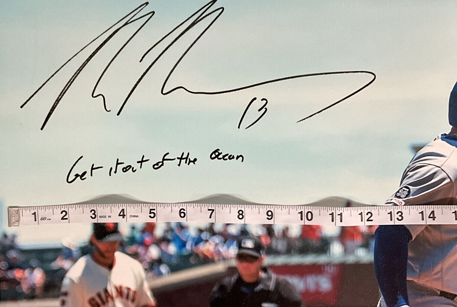 MAX MUNCY SIGNED 22X26 CANVAS VS MadBum "Get it out of the Ocean" PSA 2C51278