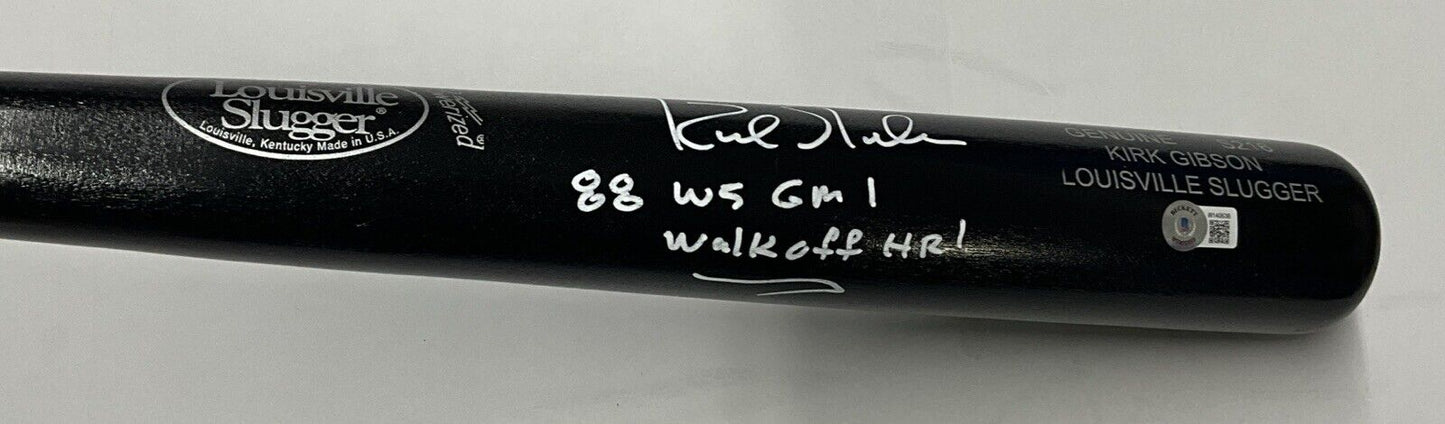 KIRK GIBSON DODGERS SIGNED LOUISVILLE SLUGGER BAT "88 WS WALK OFF HR BAS W140636