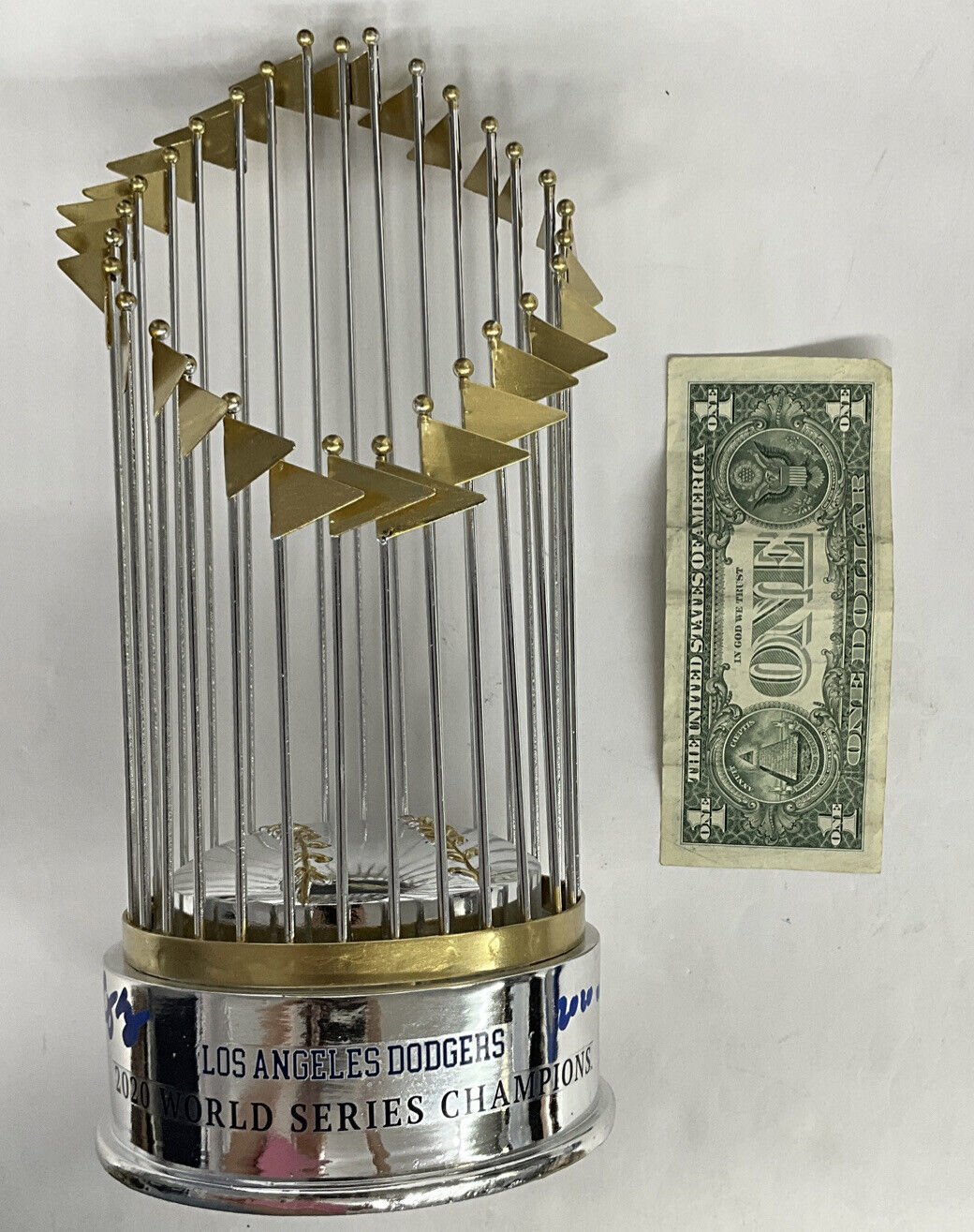 COREY SEAGER SIGNED DODGERS FOCO 12" REP TROPHY "2020 WS MVP" FANATICS A268041