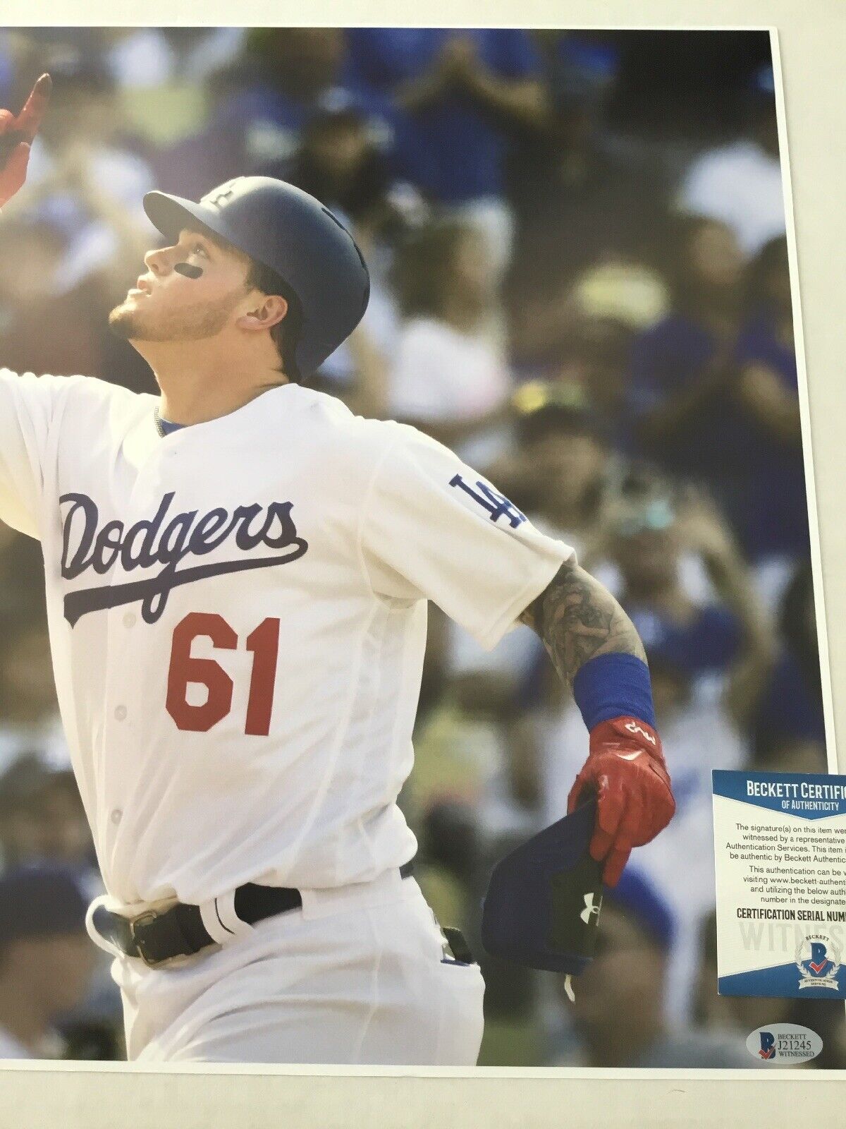 ALEX VERDUGO DODGERS ROOKIE SIGNED 16X20 PHOTO "1ST MLB HOMERUN" BAS COA