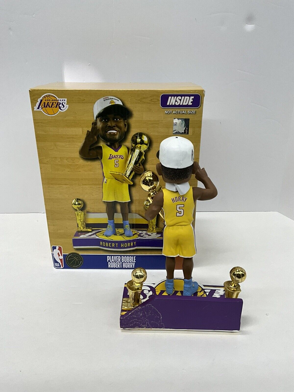 ROBERT HORRY SIGNED LAKERS 3X CHAMPION LIMITED #/216 FOCO BOBBLEHEAD BAS W128306