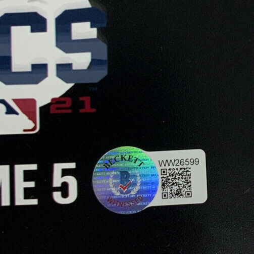 CHRIS TAYLOR DODGERS SIGNED 16X20 NLCS GAME 5 3 HOMERUN GAME PHOTO EDIT BAS