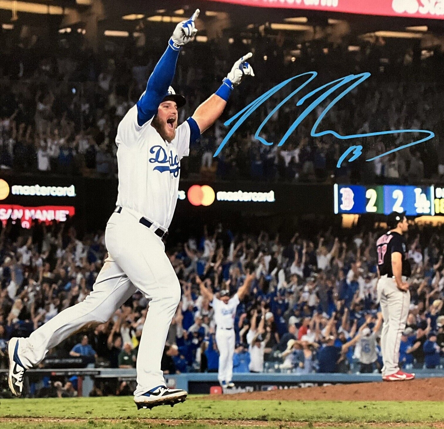 MAX MUNCY DODGERS SIGNED 22X26 2018 WORLD SERIES WALKOFF HR CANVAS PSA 2C51245