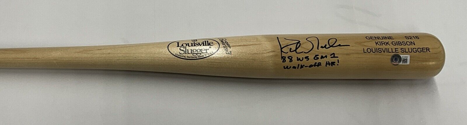 KIRK GIBSON DODGERS SIGNED LOUISVILLE SLUGGER BAT "88 WS WALK OFF HR BAS W140603