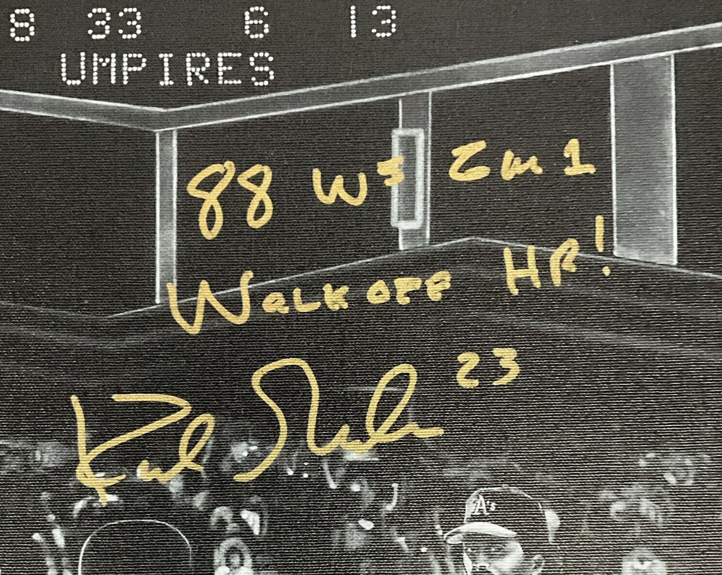 KIRK GIBSON SIGNED 22X24 LIMITED ART PRINT CANVAS "88 WS WALKOFF HR" BAS WE78165