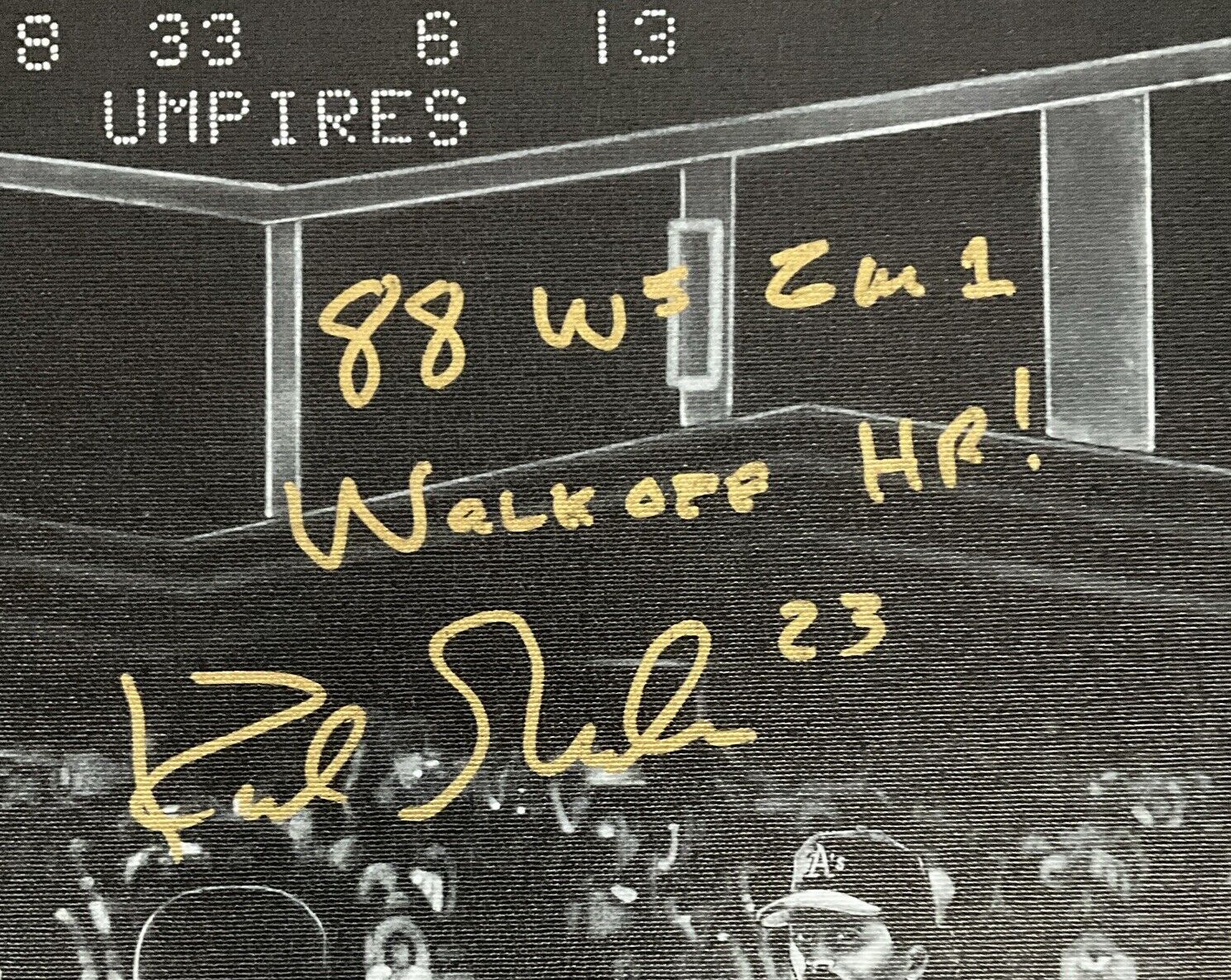 KIRK GIBSON SIGNED 22X24 LIMITED ART PRINT CANVAS "88 WS WALKOFF HR" BAS WE78165