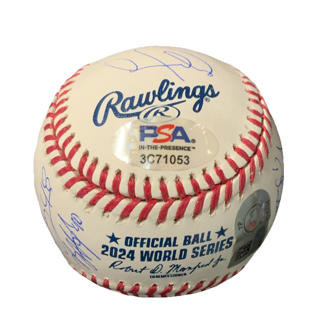 DODGERS SIGNED 2024 WORLD SERIES BALL 21 AUTOS FREEMAN TEO MUNCY BUEHLER PSA 053