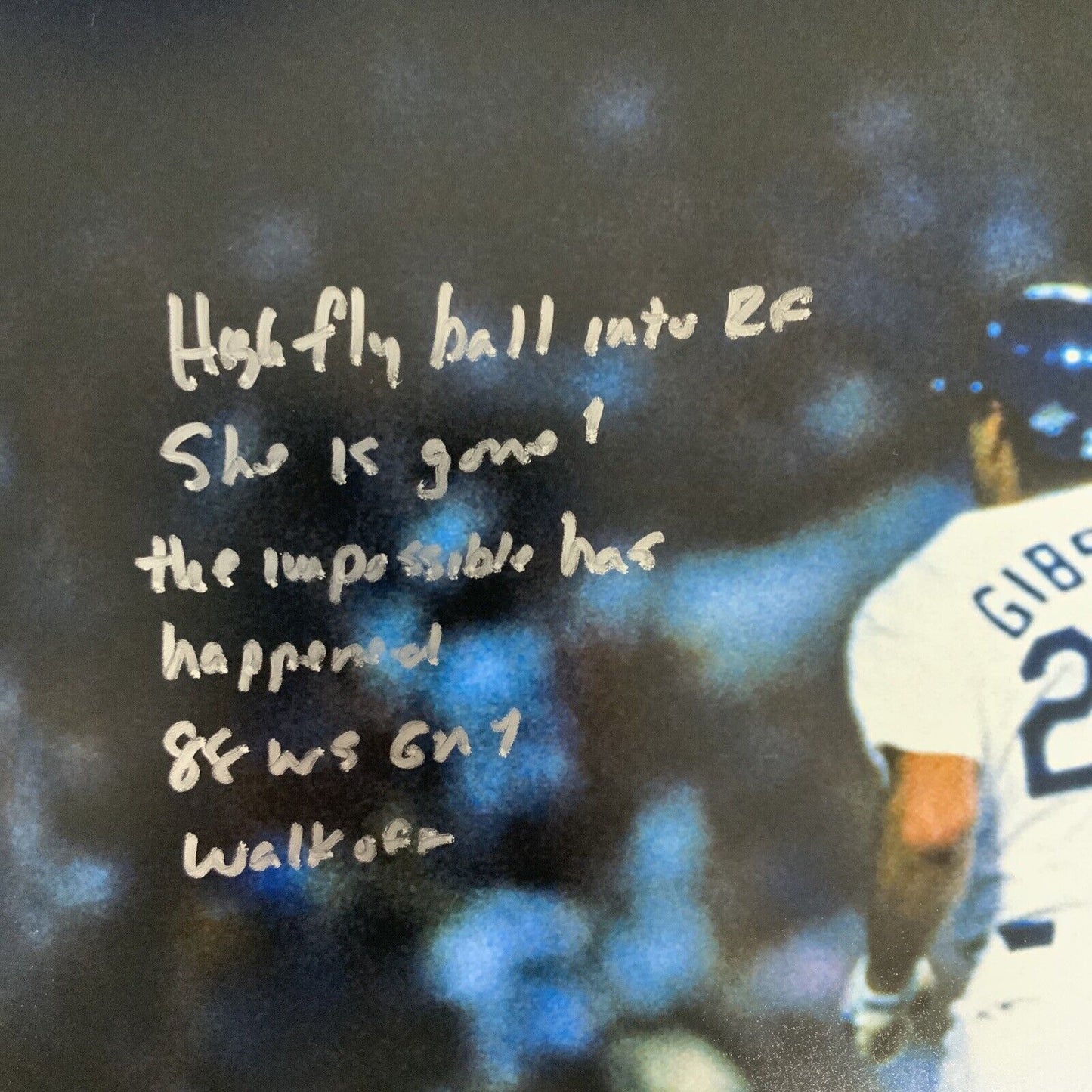 KIRK GIBSON DODGERS SIGNED LE 16X20 PHOTO "88 WS GAME 1 WALK OFF" PSA 3T04301