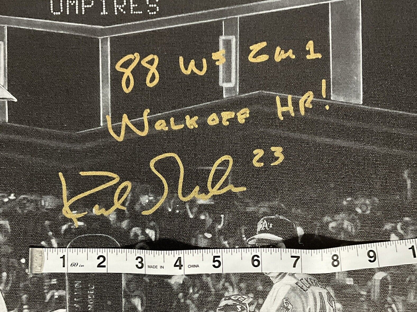 KIRK GIBSON SIGNED 22X24 LIMITED ART PRINT CANVAS "88 WS WALKOFF HR" BAS WE78165