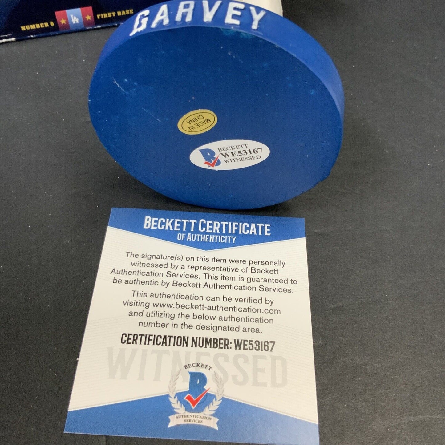 STEVE GARVEY DODGERS SIGNED 2006 SGA BOBBLEHEAD "74 NL MVP, 81 WSC" BAS WE53167