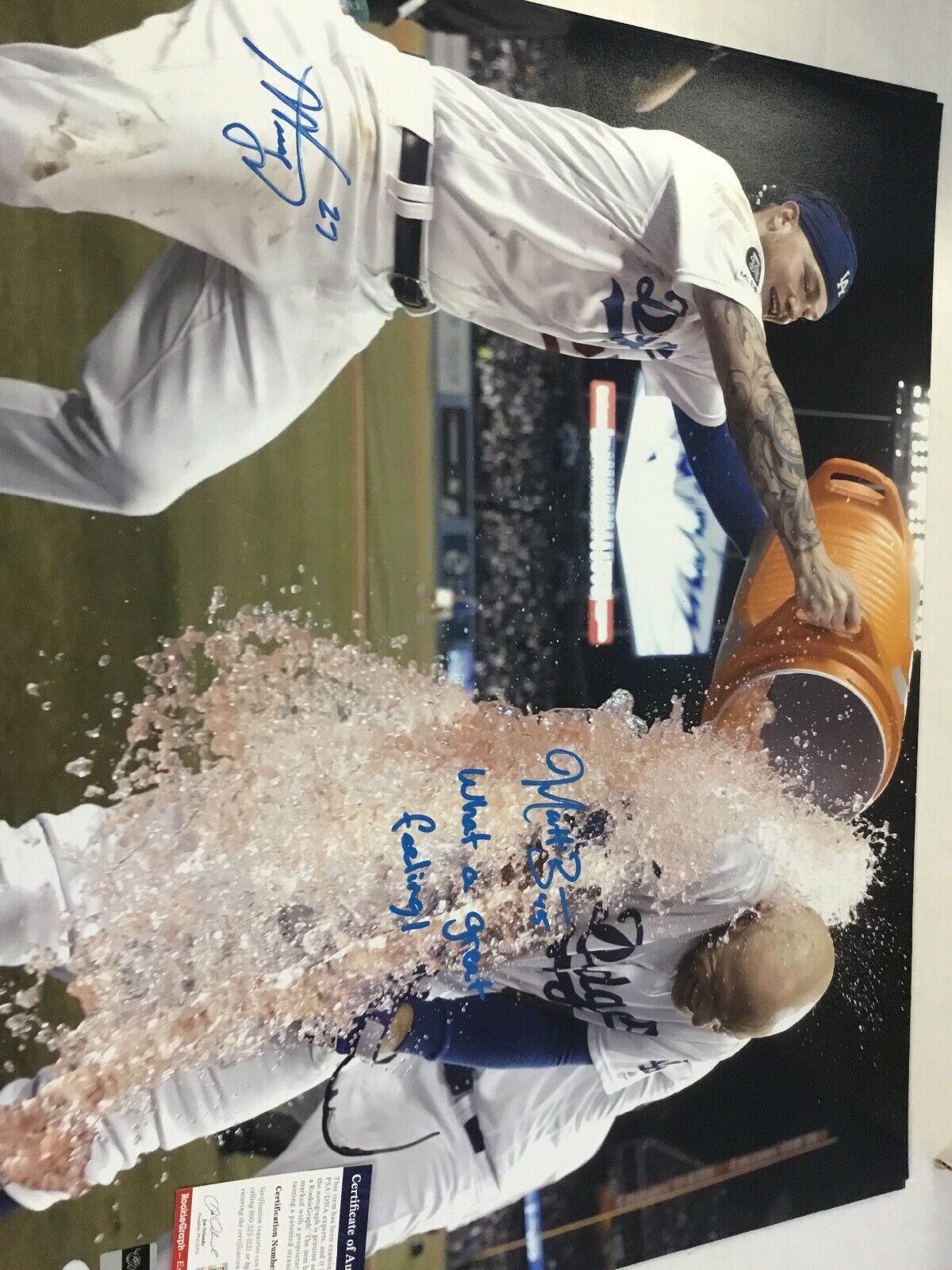 MATT BEATY ALEX VERDUGO DODGERS SIGNED 16X20 PHOTO PSA "WHAT A GREAT FEELING" B