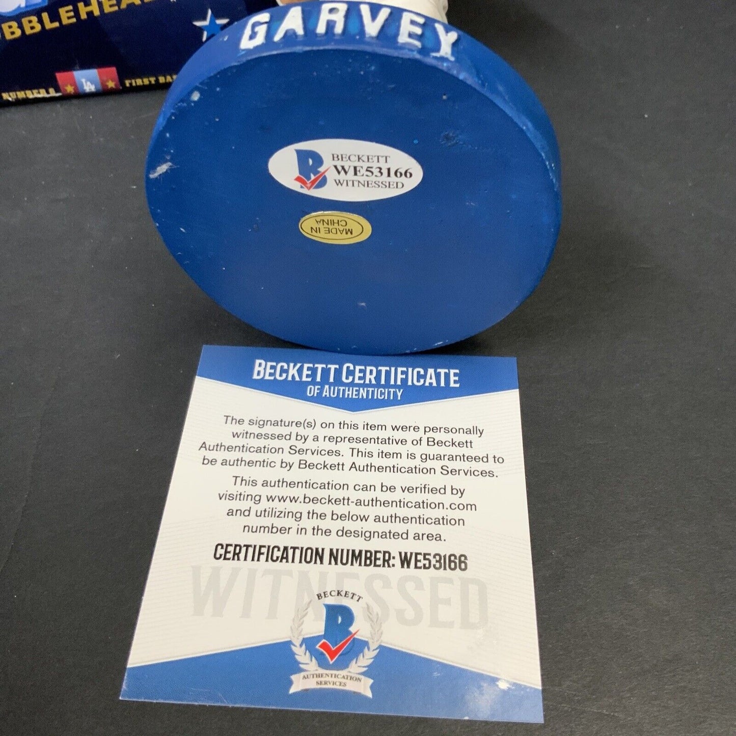 STEVE GARVEY DODGERS SIGNED 2006 SGA BOBBLEHEAD "74 NL MVP, 81 WSC" BAS WE53166