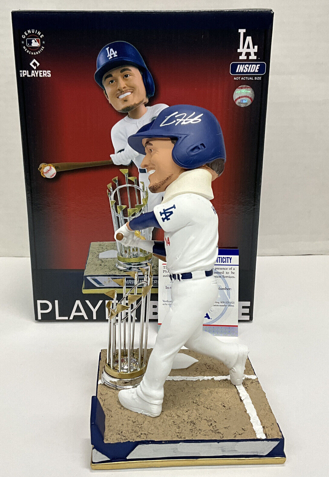 KIKE HERNANDEZ DODGERS SIGNED FOCO FLAME 2020 WS CHAMPS BOBBLEHEAD PSA 1C86210
