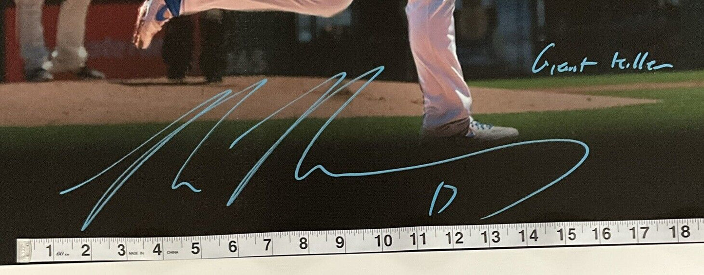 MAX MUNCY DODGERS SIGNED 22X26 CANVAS EDIT  VS GIANTS "GIANT KILLER" PSA 2C51260