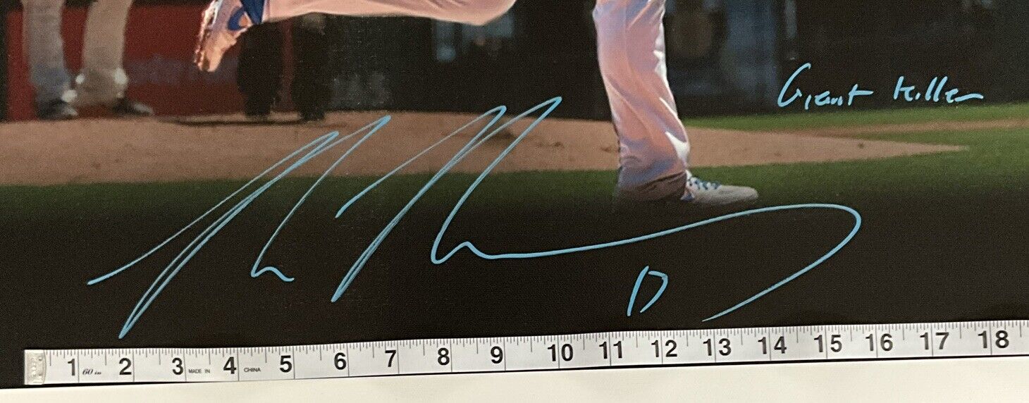 MAX MUNCY DODGERS SIGNED 22X26 CANVAS EDIT  VS GIANTS "GIANT KILLER" PSA 2C51260