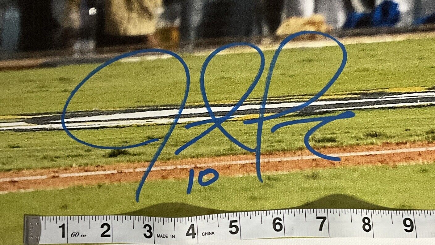 JUSTIN TURNER DODGERS SIGNED 22X33 2017 NLCS WALKOFF HOME RUN CANVAS PSA 9A99840