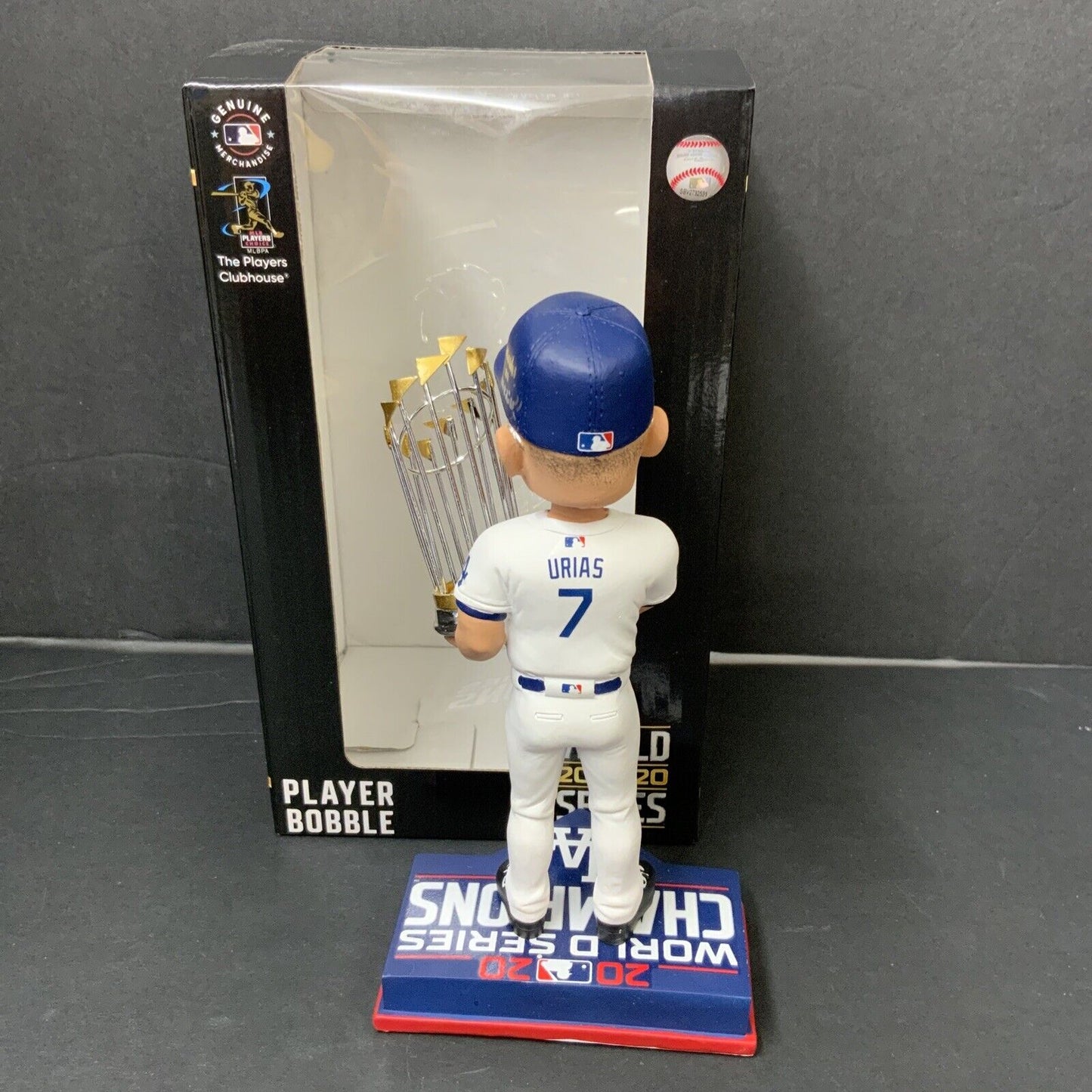 JULIO URIAS DODGERS SIGNED 2020 WS BOBBLEHEAD "HECHO EN MEXICO" INSC BAS WZ59947