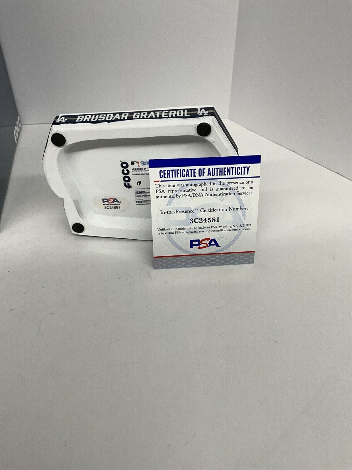 BRUSDAR GRATEROL SIGNED DODGERS FOCO CITY CONNECT BOBBLEHEAD BAZOOKA PSA 3C24581