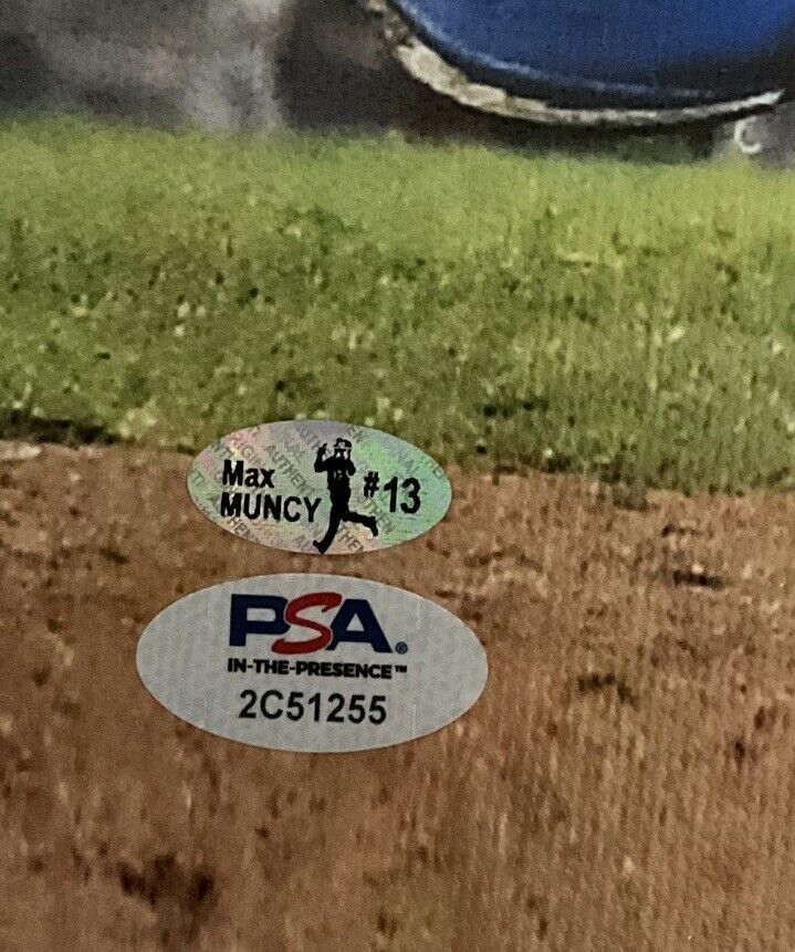MAX MUNCY DODGERS SIGNED 22X26 2018 WORLD SERIES WALKOFF HR CANVAS PSA 2C51255