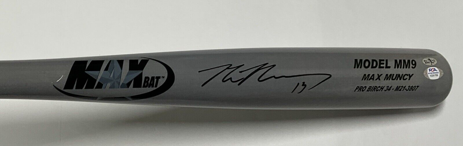 MAX MUNCY DODGERS WS CHAMPION SIGNED MAXBAT MM9 GAME MODEL BAT PSA 1C01755