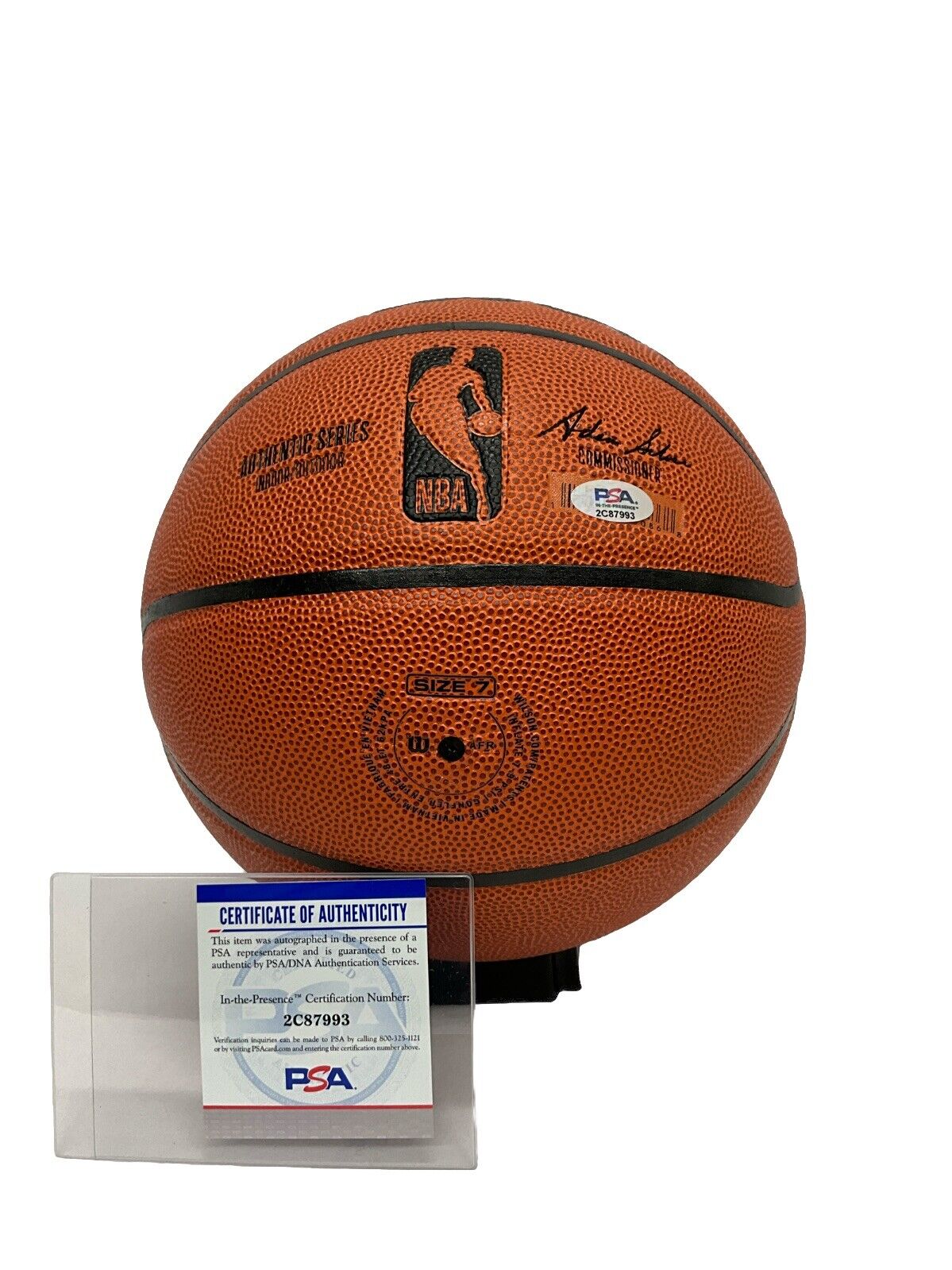 MAX CHRISTIE LOS ANGELES LAKERS SIGNED WILSON BASKETBALL PSA 2C87993