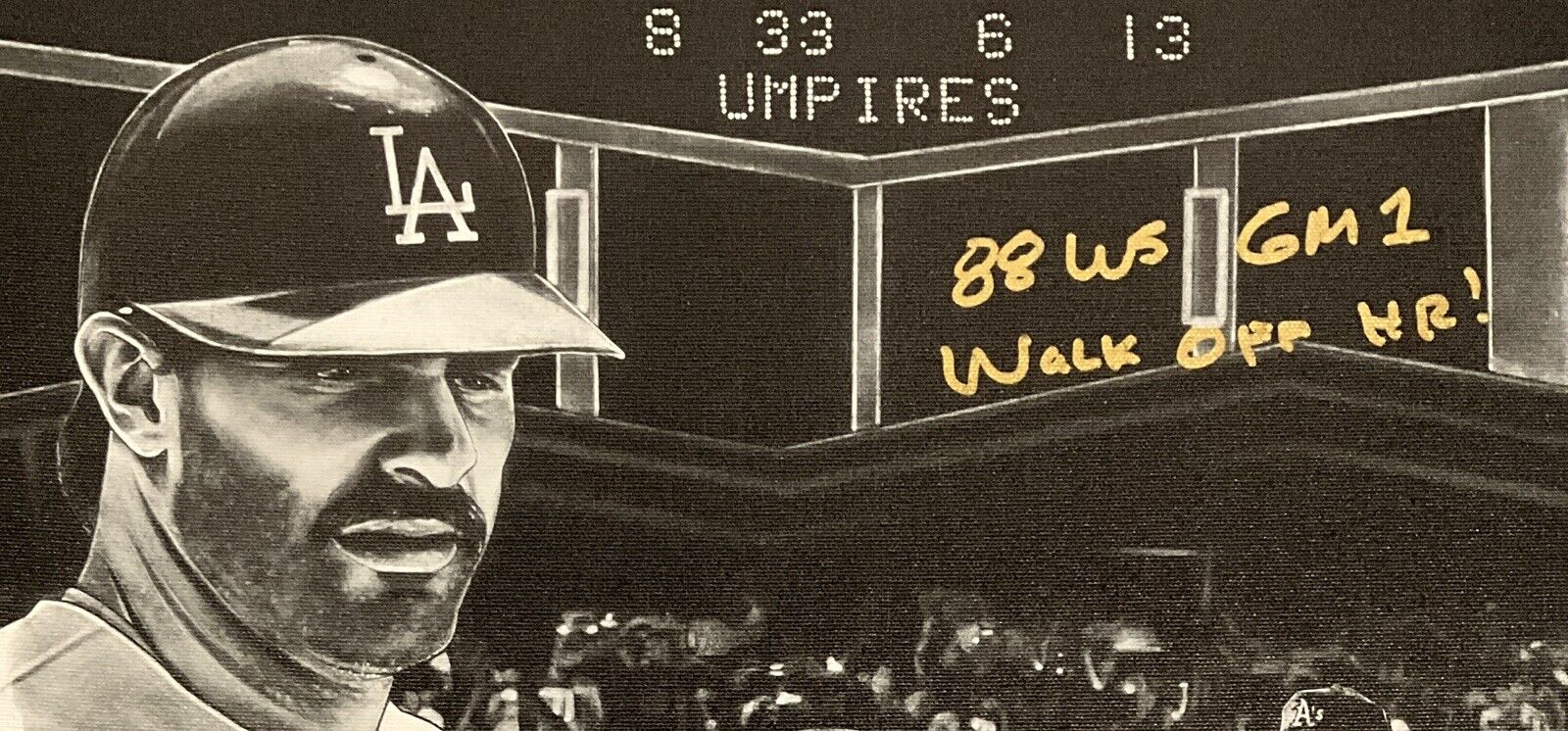 KIRK GIBSON SIGNED 22X24 LIMITED ART PRINT CANVAS "88 WS WALKOFF HR" BAS WE78162
