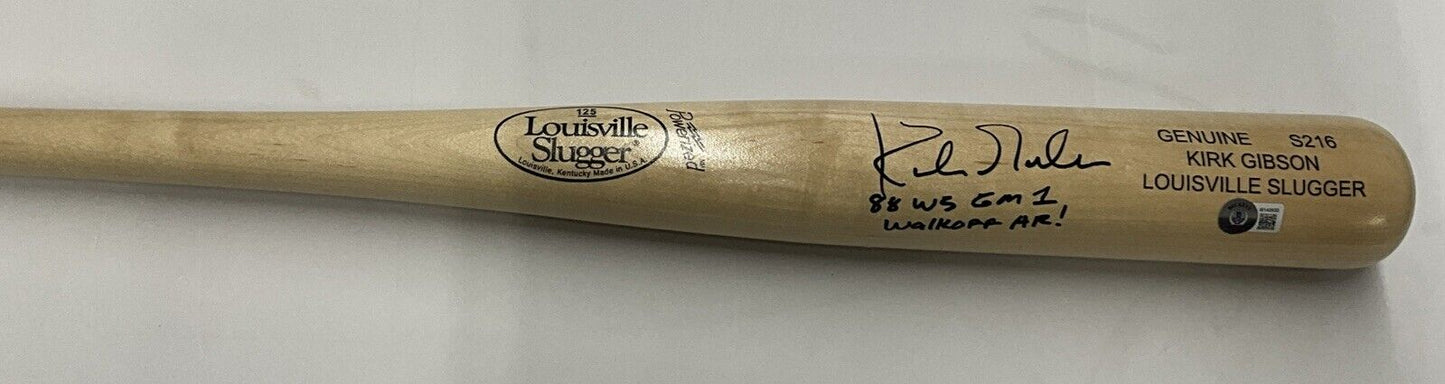 KIRK GIBSON DODGERS SIGNED LOUISVILLE SLUGGER BAT "88 WS WALK OFF HR BAS W140600
