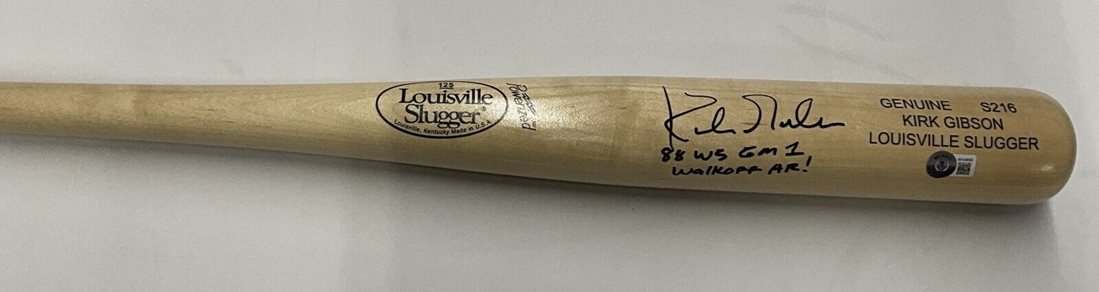 KIRK GIBSON DODGERS SIGNED LOUISVILLE SLUGGER BAT "88 WS WALK OFF HR BAS W140600