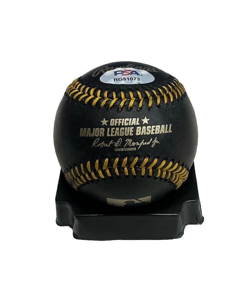 BOBBY MILLER DODGERS SIGNED BLACK BASEBALL BLUE INK "MLB DEBUT 5/23/23" PSA