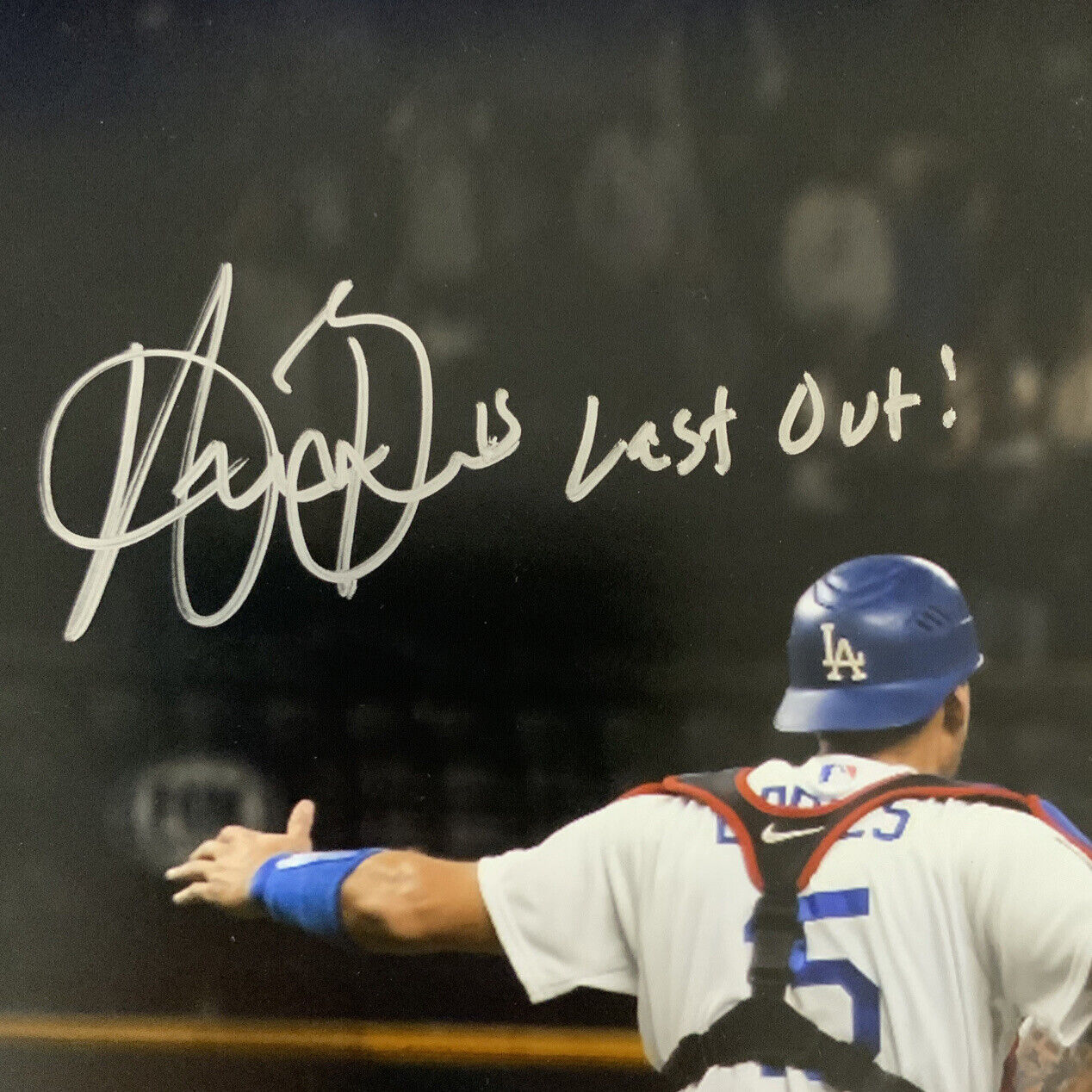 JULIO URIAS & AUSTIN BARNES DODGERS SIGNED 16X20 PHOTO "LAST OUT " BAS WITNESS
