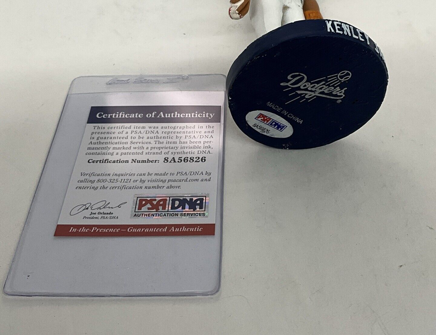 KENLEY JANSEN 2020 WS CHAMPION SIGNED DODGERS 2017 SGA BOBBLEHEAD PSA 8A56826