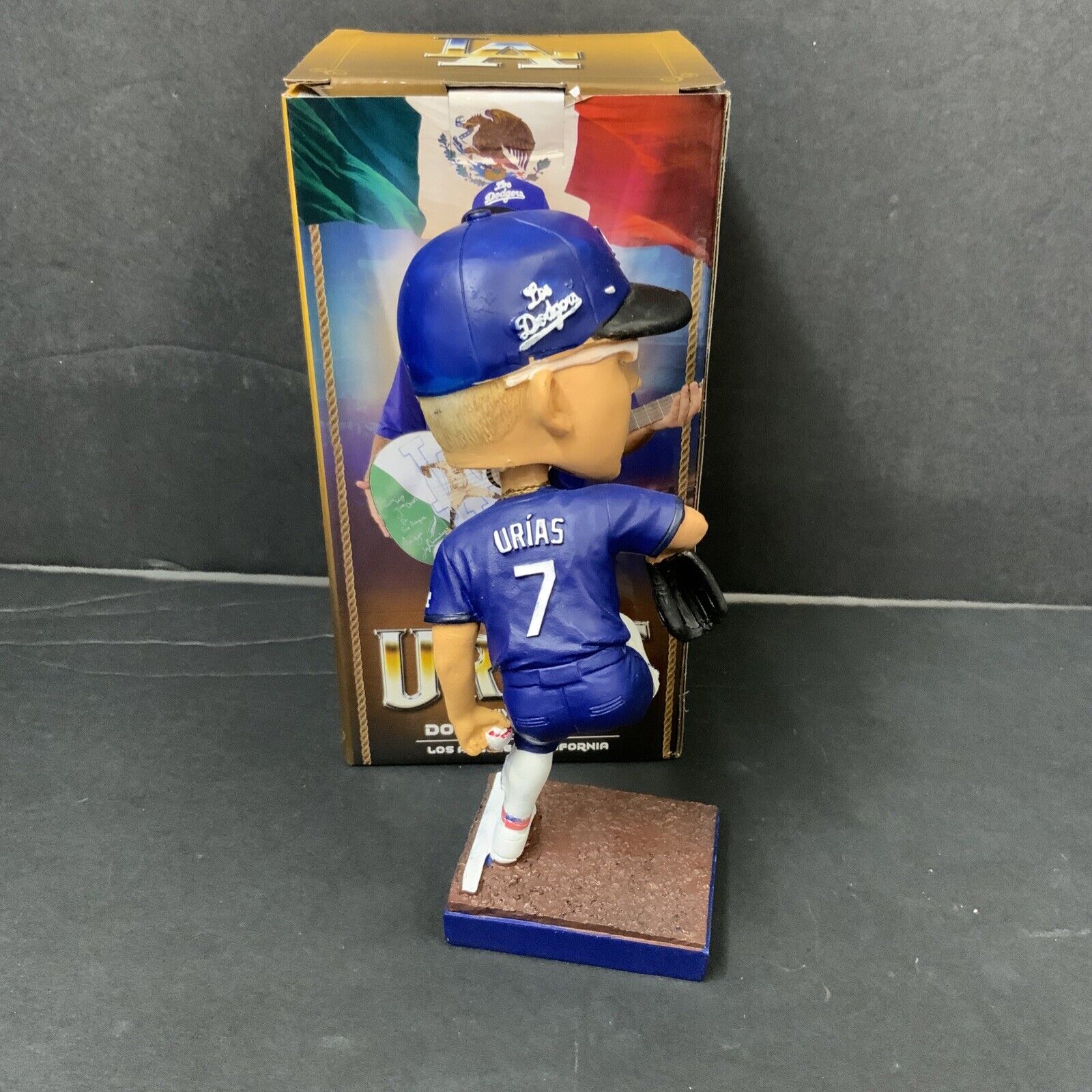 JULIO URIAS DODGERS SIGNED 2022 SGA BOBBLEHEAD "HECHO EN MEXICO" BECKETT WZ59948